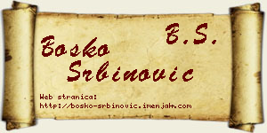 Boško Srbinović vizit kartica